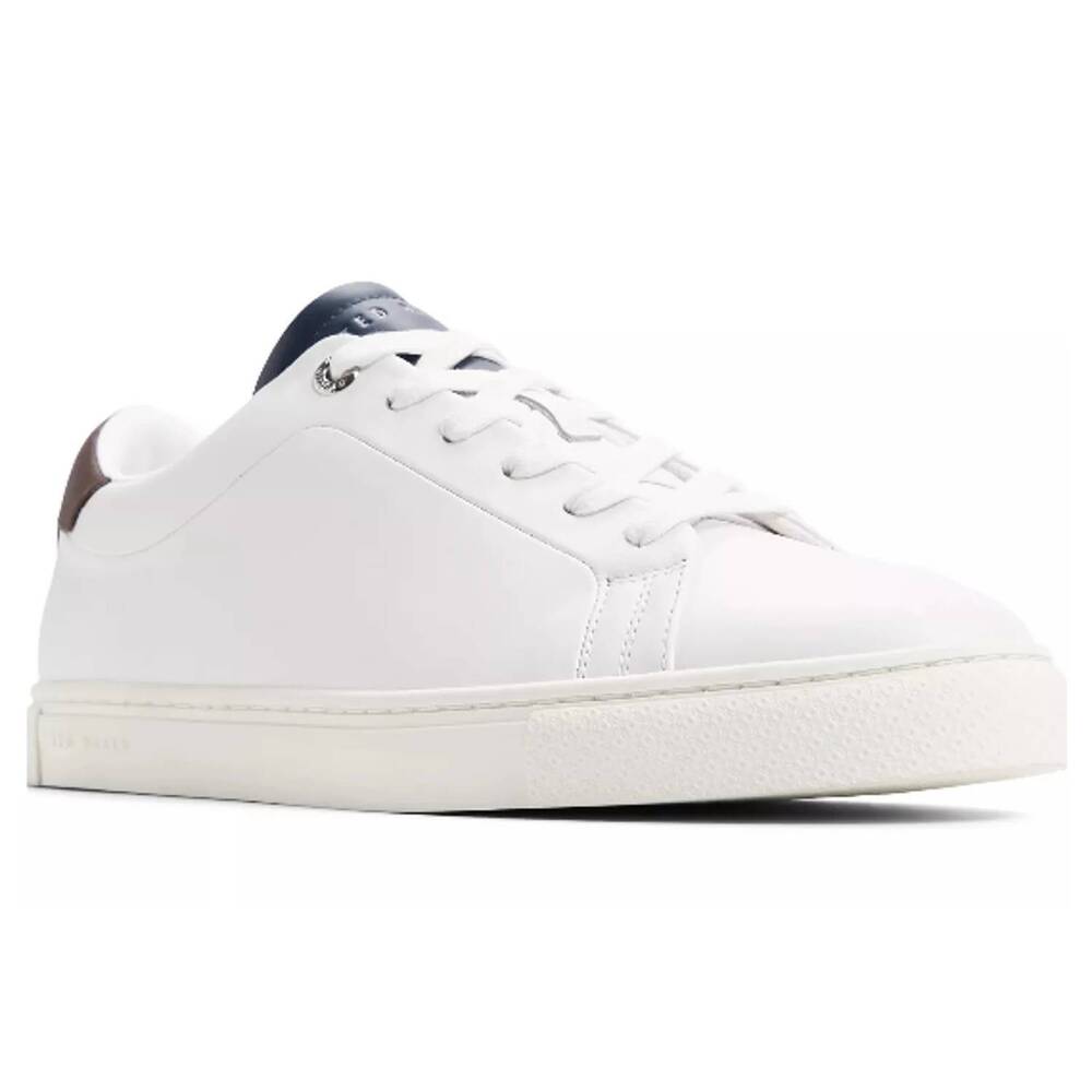 NEW TED BAKER men's robberto lace up sneakers in white